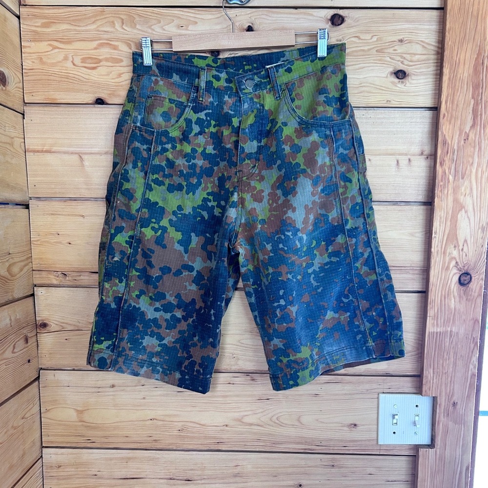Camo‎ Cargo Shorts Mens 30 Green Ripstop Utility Military Beach Guru